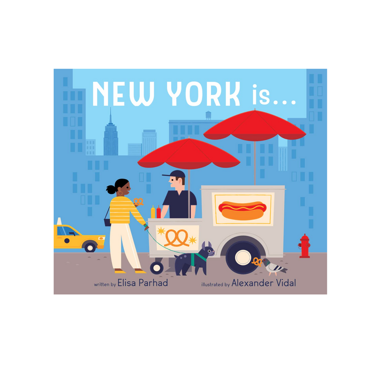 Baby Gift Set: NEW YORK Tile Sweatshirt Taxi Yellow 6-12m, Pretzel Rattle, New York Is...