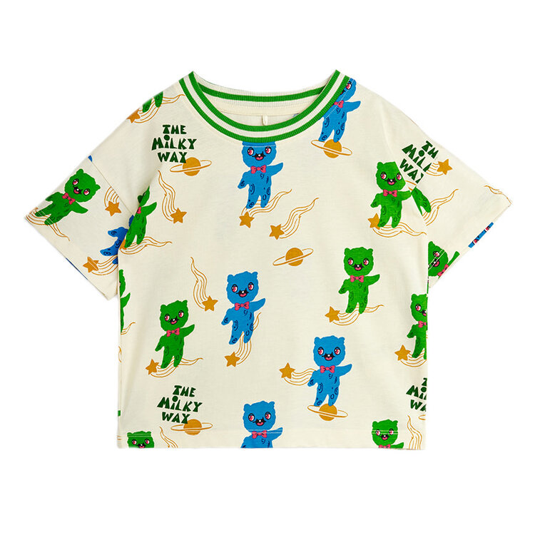 Mini Rodini Aliens Tee AOP Off-White
