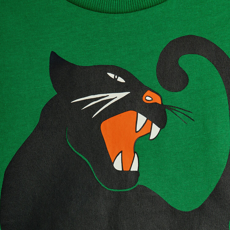 Mini Rodini Panther Tee Green