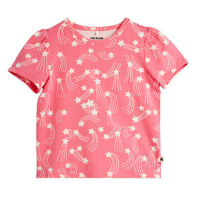 Mini Rodini Starfall Pink Kids Puff Sleeve  Tee