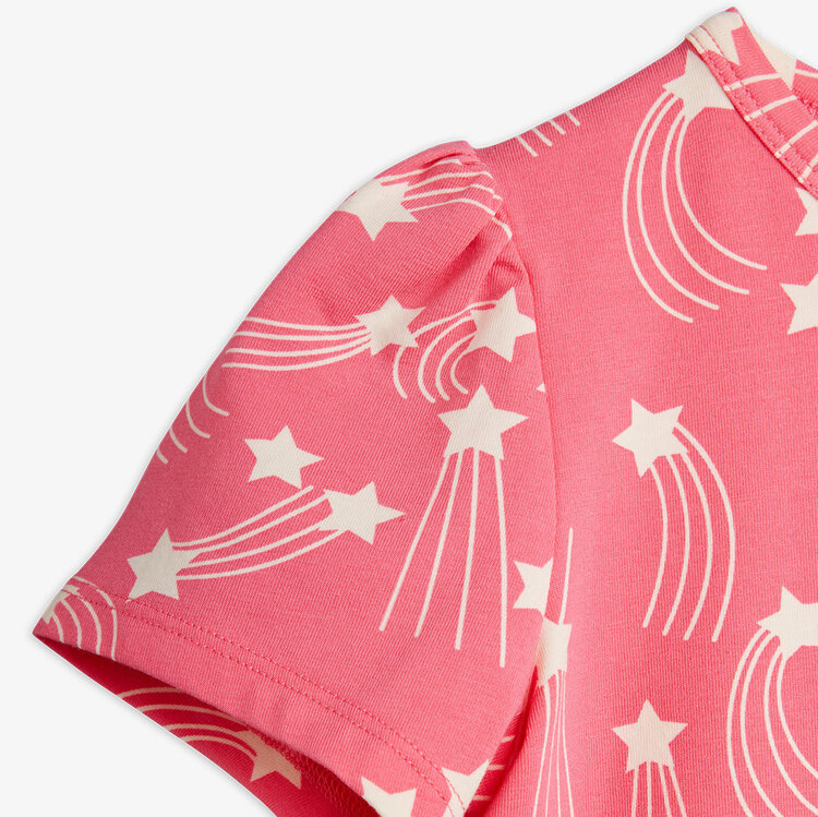 Mini Rodini Starfall Pink Kids Puff Sleeve  Tee