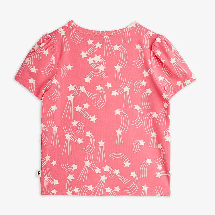 Mini Rodini Starfall Pink Kids Puff Sleeve  Tee