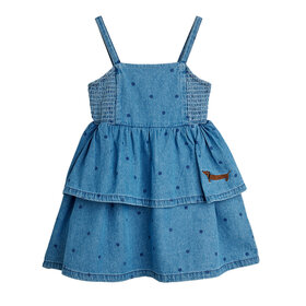 Mini Rodini Denim Dots Strap Dress AOP Blue