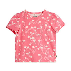 Mini Rodini Starfall Pink Infant Puff Sleeve Tee
