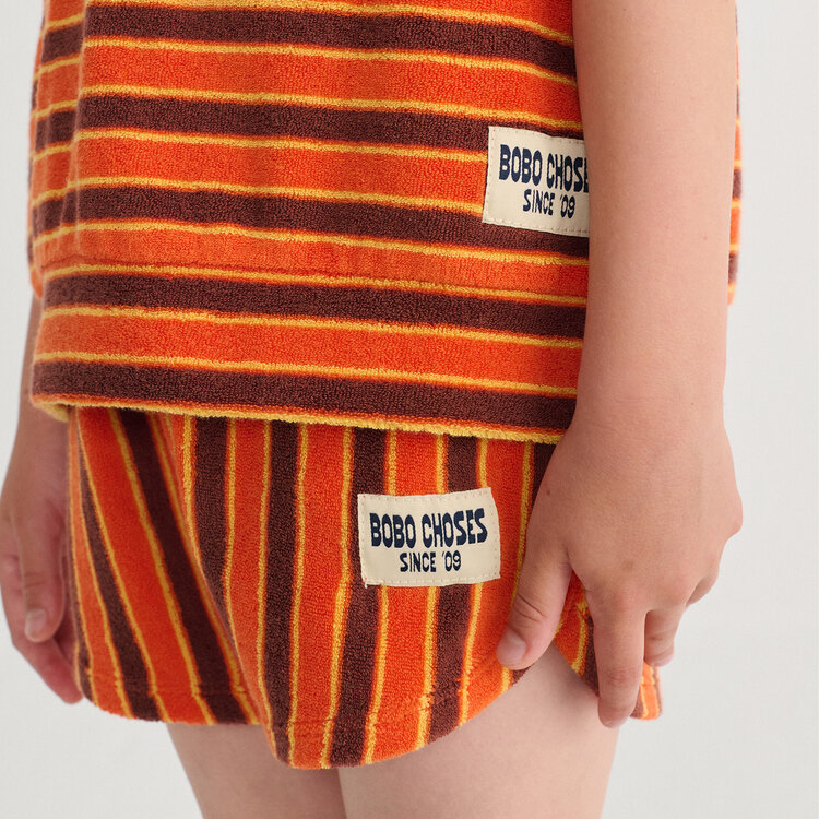 Bobo Choses Striped Brick Terry Cloth Shorts
