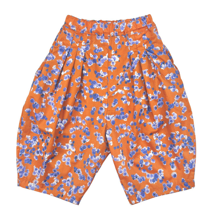 Lucky Wang Blue Wildflower Turmeric Bubble Pants