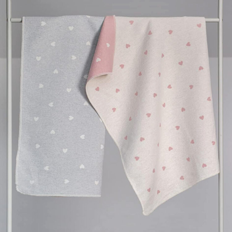 David Fussenegger Juwel Blanket Mini Hearts Grey