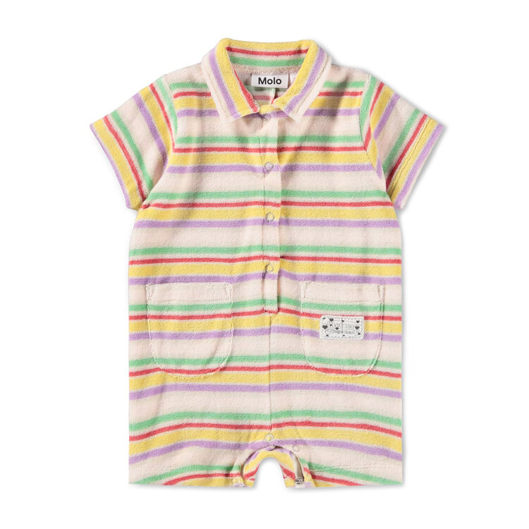 Molo Pastel  Stripe Fawn Infant Jumpsuit