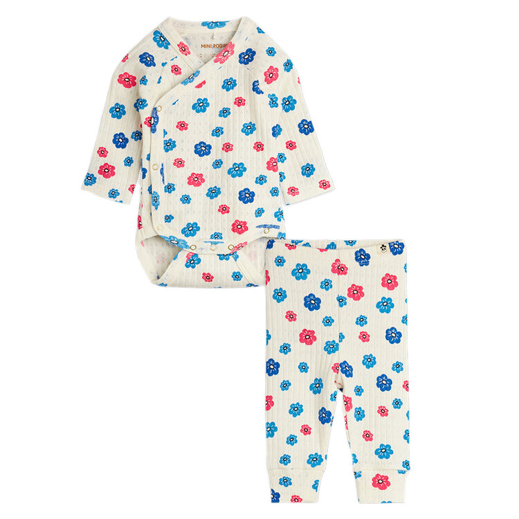 Mini Rodini Flowers Pointelle Baby Set