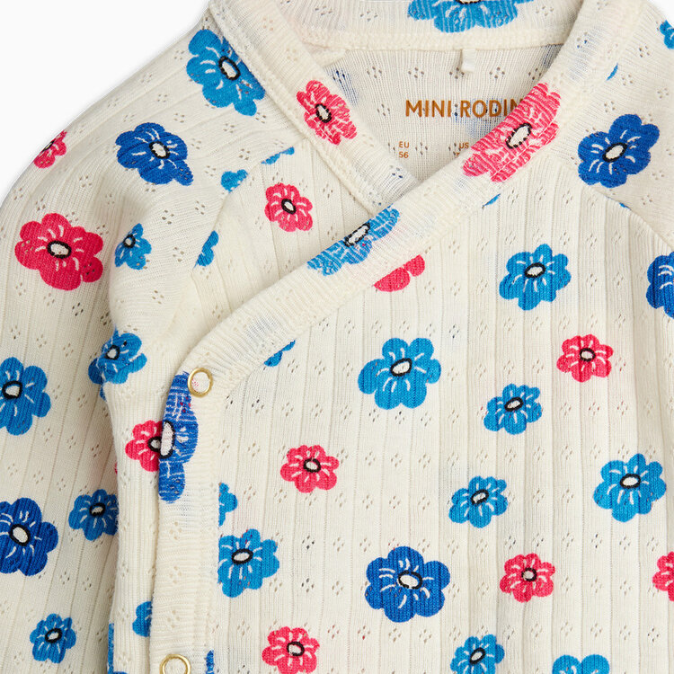 Mini Rodini Flowers Pointelle Baby Set