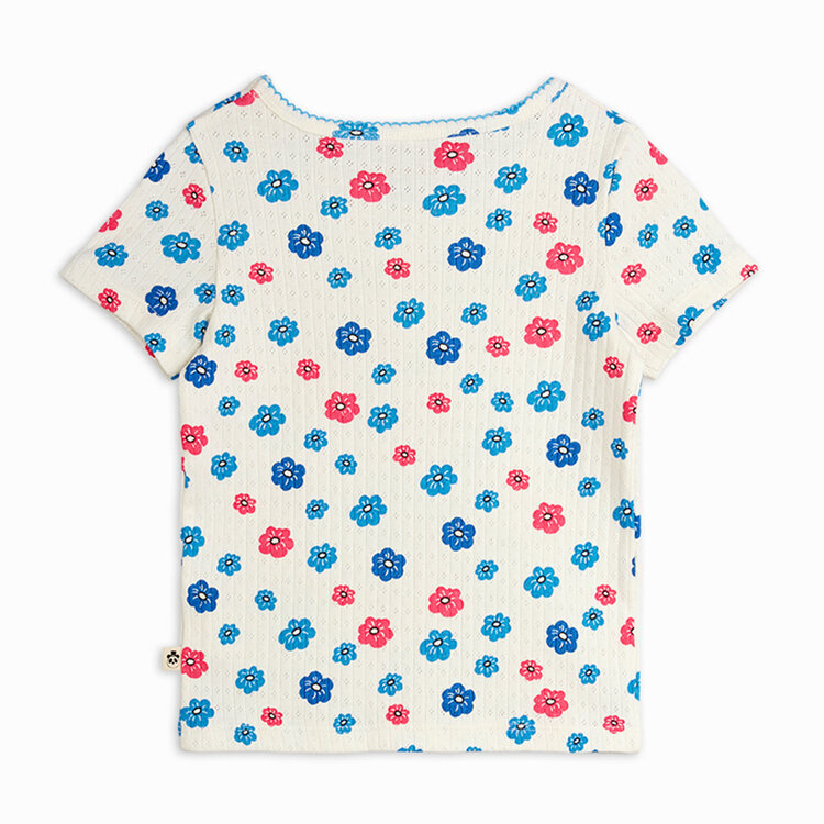 Mini Rodini Flowers Pointelle Tee AOP
