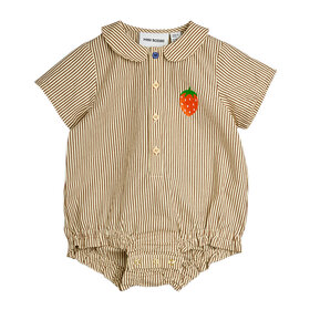 Mini Rodini Poplin Woven Romper Strawberry