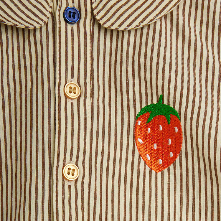 Mini Rodini Poplin Woven Romper Strawberry