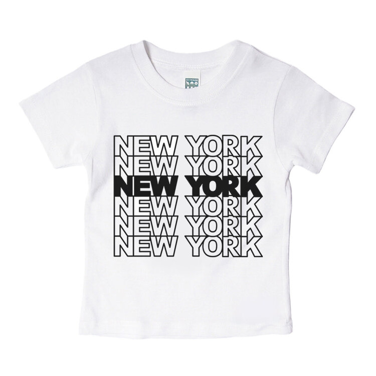 Baby Gift Set: NEW YORK Tile Tee 6m, NY Taxi Wind Up Car, Big Apple Rattle