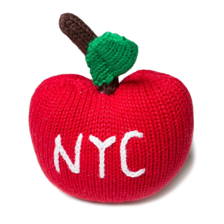 Baby Gift Set: NEW YORK Tile Tee 6m, NY Taxi Wind Up Car, Big Apple Rattle