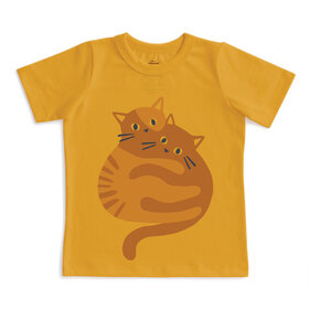 Winter Water Factory Cozy Cats Ochre S/S Tee