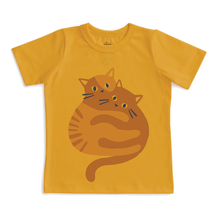 Winter Water Factory Cozy Cats Ochre S/S Tee