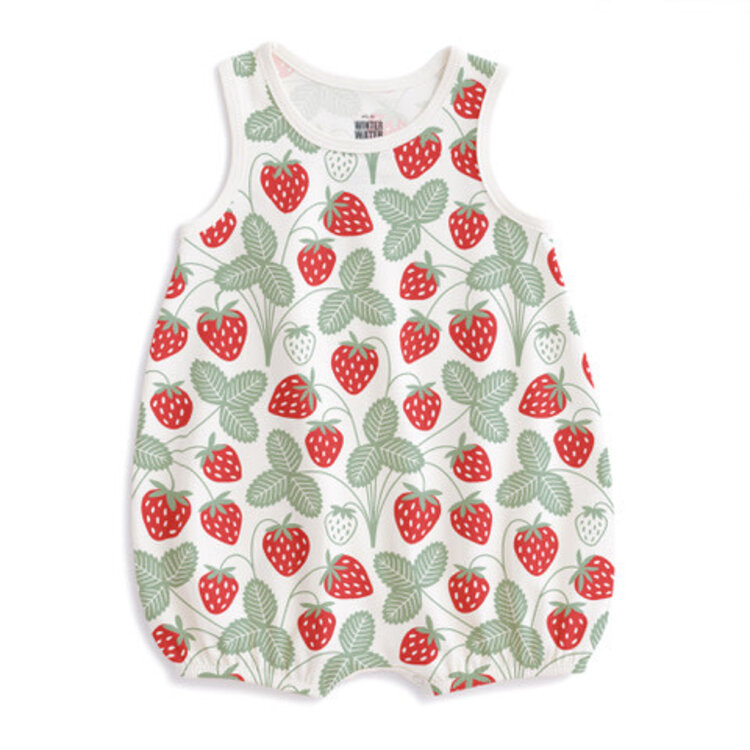 Winter Water Factory Strawberries Bubble Romper
