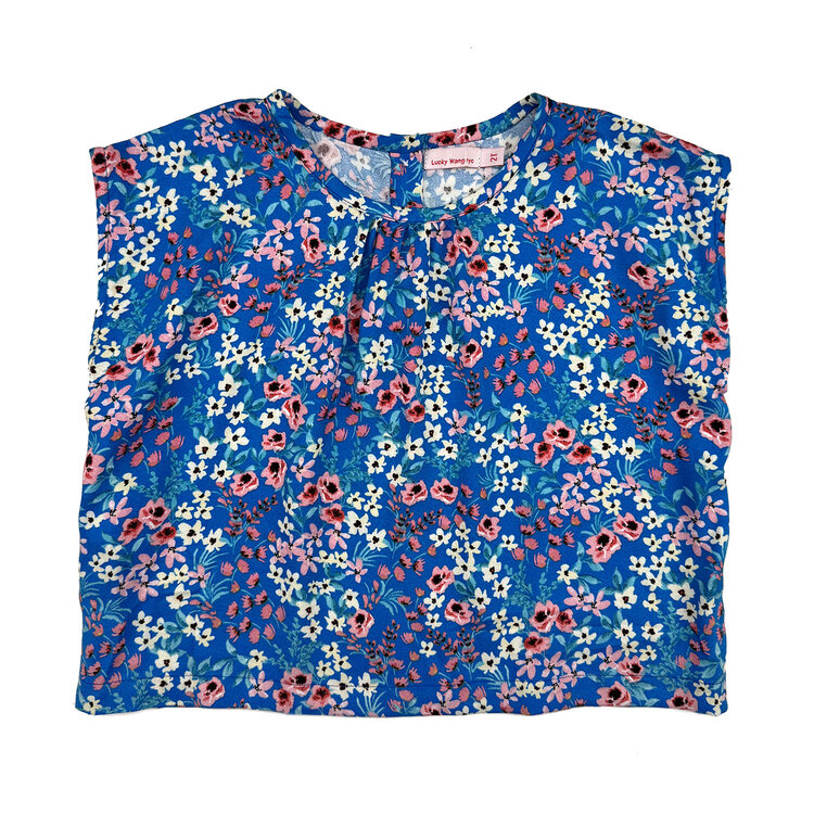 Lucky Wang Mini Blooms Blue Top
