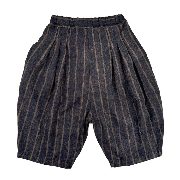 Lucky Wang Charcoal Brown Stripe Bubble Pants