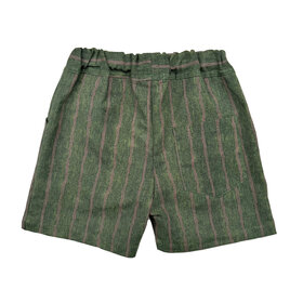 Lucky Wang Green Khaki Stripe Shorts