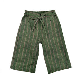 Lucky Wang Green Khaki Stripe Infant Drawstring Pants