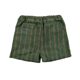 Lucky Wang Green Khaki Stripe Infant Shorts