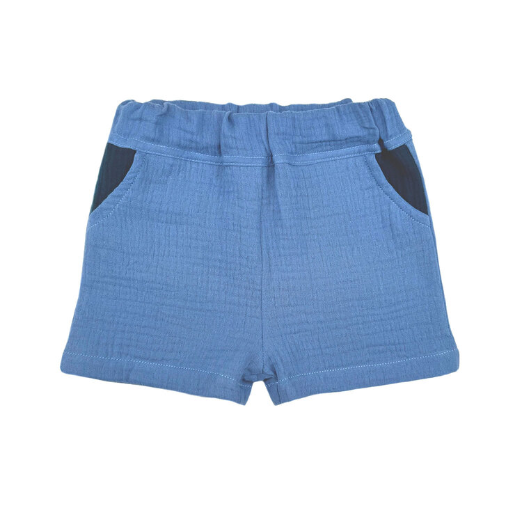 Lucky Wang Cadet Blue Gauze Infant Shorts