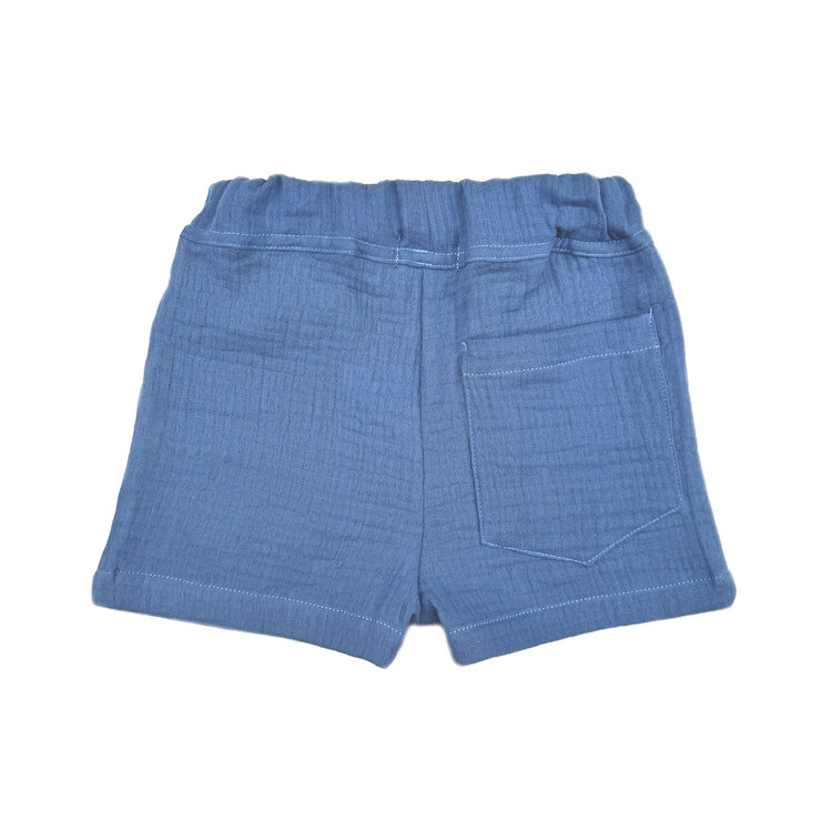 Lucky Wang Cadet Blue Gauze Infant Shorts