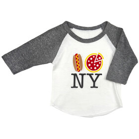 Lucky Wang Pizza NY Raglan White/ Ash