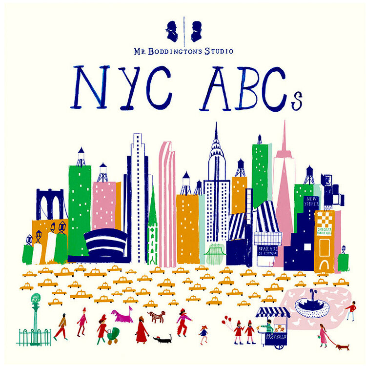 Baby Gift Set: Pizza Raglan 6m, Taxi Rattle, Mr. Boddington's NYC ABCs