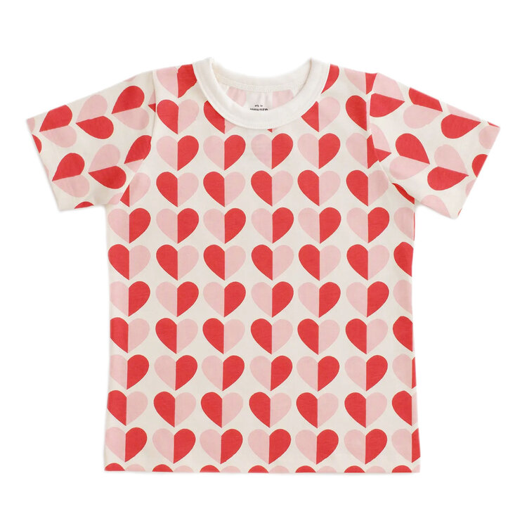 Winter Water Factory Hearts Red & Pink Tee