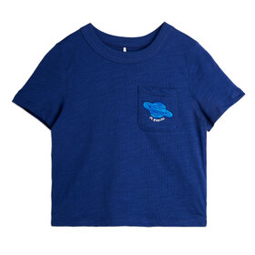 Mini Rodini Planet Tee Blue Emb
