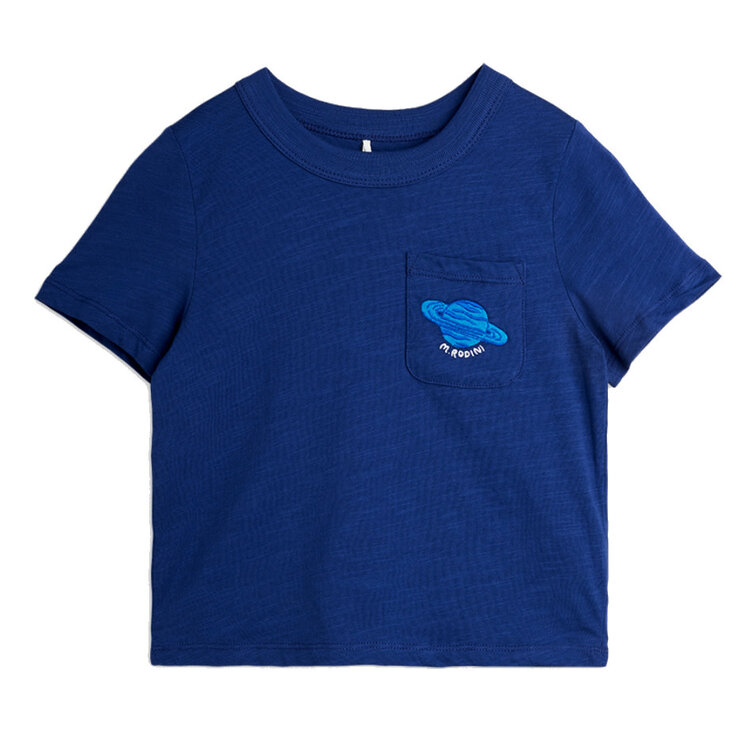 Mini Rodini Planet Tee Blue Emb