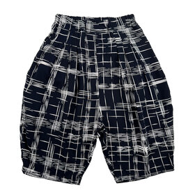 Lucky Wang White Crosshatch Black Bubble Pants