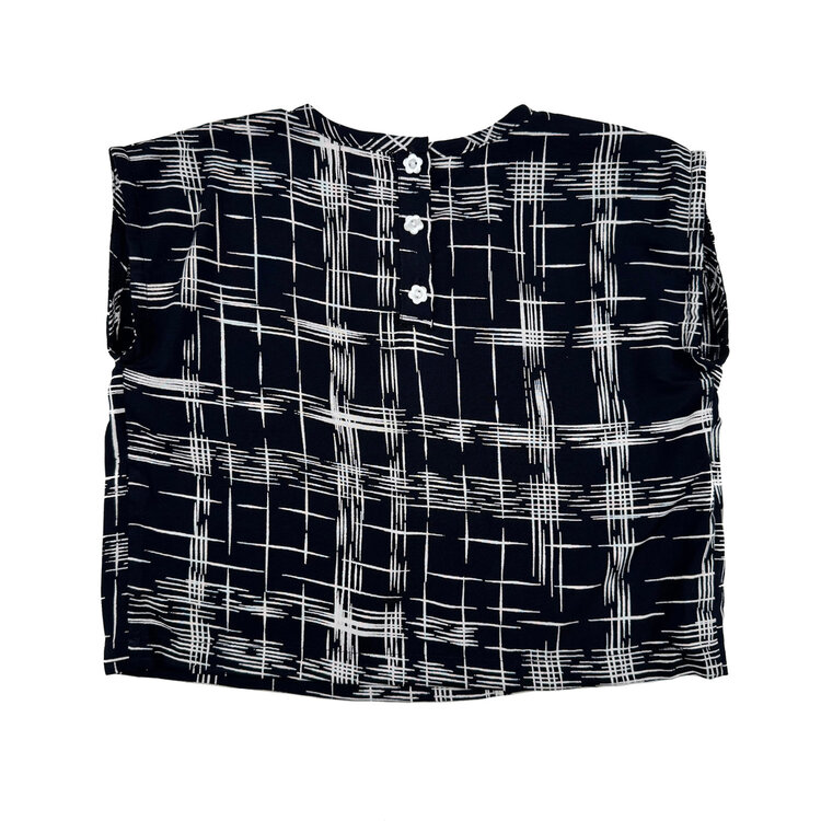 Lucky Wang White Crosshatch Black Top