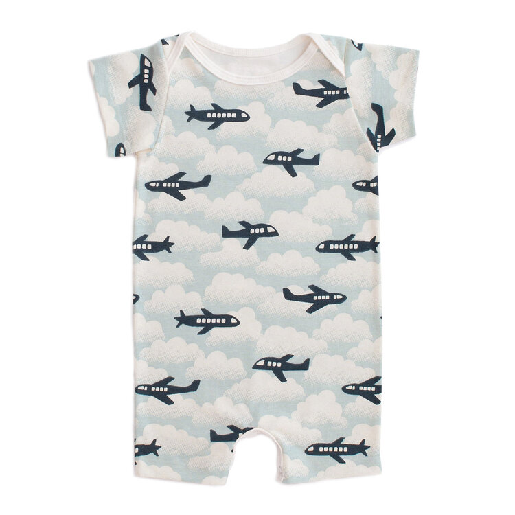 Winter Water Factory Airplanes Blue Sumer Romper
