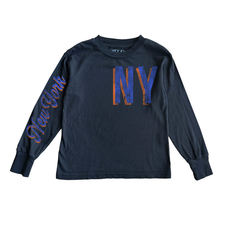 Rowdy Sprout NY Orange Blue Champions Black Infant Tee