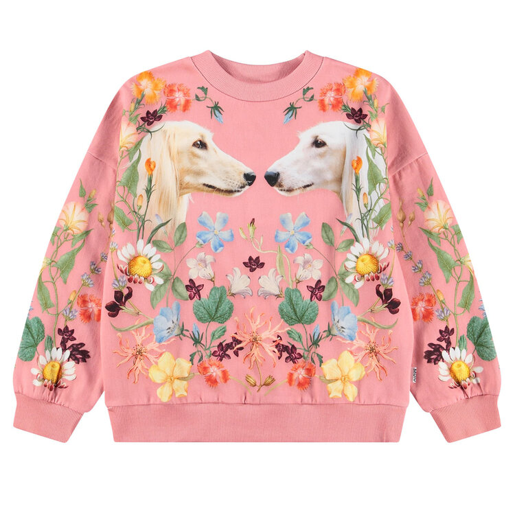 Molo Afghan Hounds Peach Maxi Sweatshirt