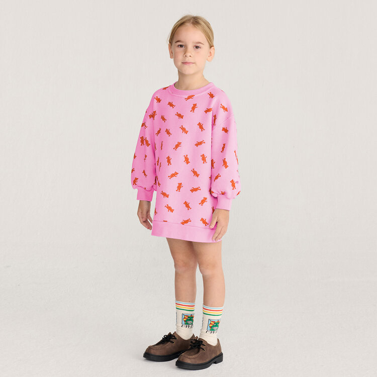 Bobo Choses Softpaw Monster Sweatshirt Dress AOP