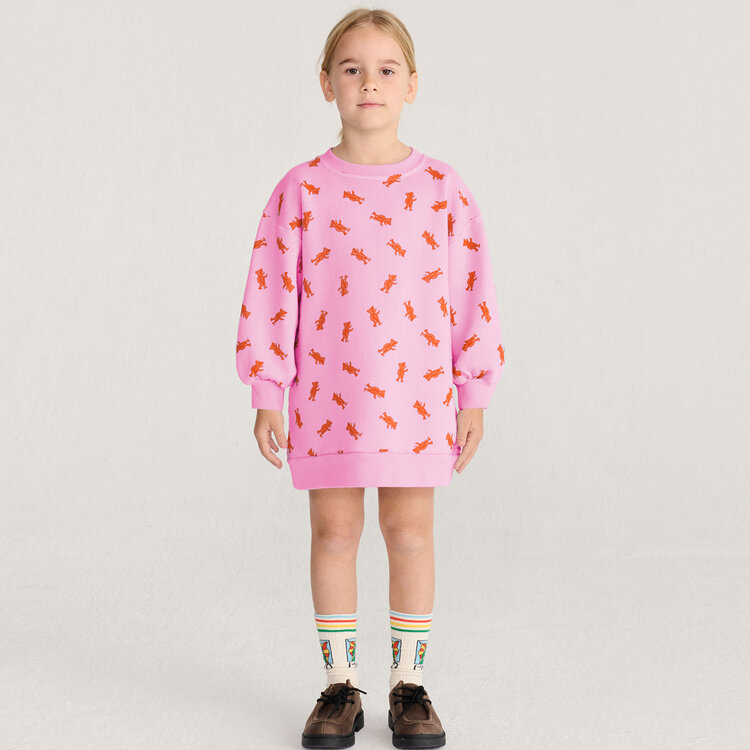 Bobo Choses Softpaw Monster Sweatshirt Dress AOP
