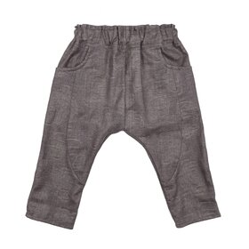 Lucky Wang Cloud Jacquard Brown Infant Sarouel Pants