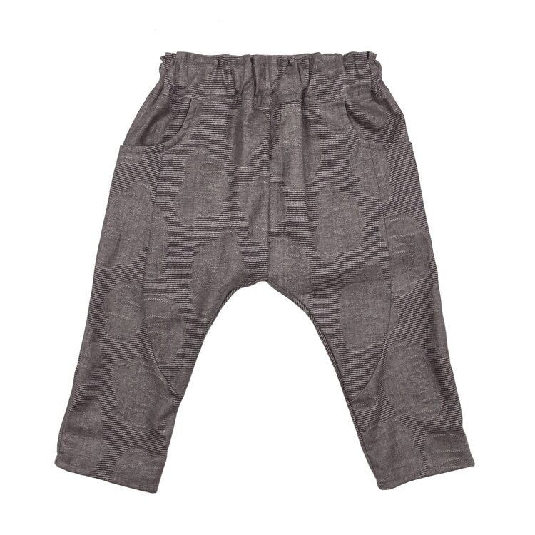 Lucky Wang Cloud Jacquard Brown Infant Sarouel Pants
