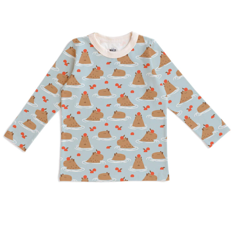 Winter Water Factory Capybaras Blue L/S Tee