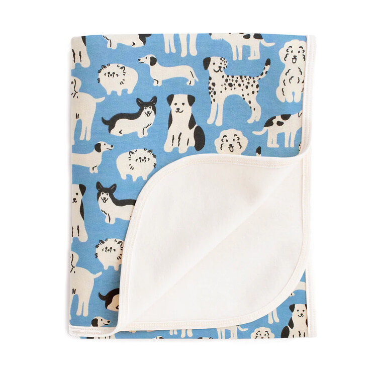 Winter Water Factory Dog Parade Blue  French Terry Blanket