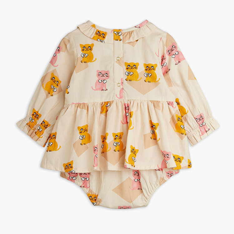 Mini Rodini Kittens L/S Romper AOP