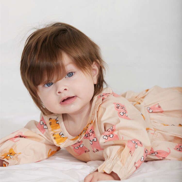 Mini Rodini Kittens L/S Romper AOP