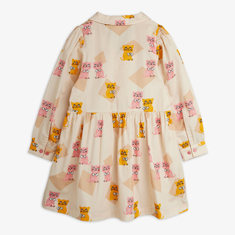 Mini Rodini Kittens Woven L/S  Dress  AOP