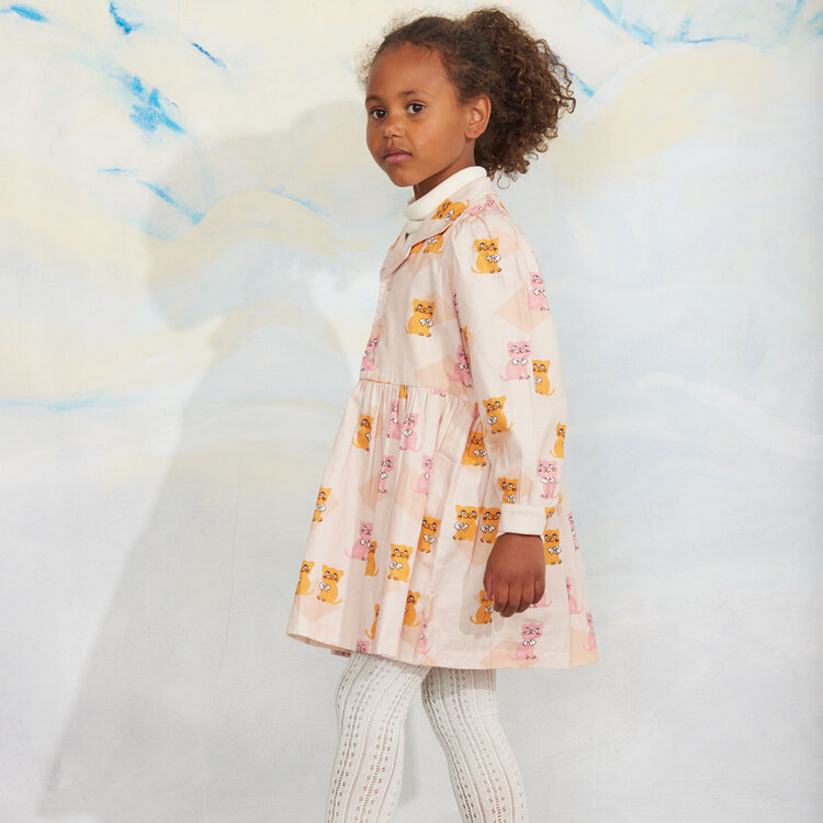 Mini Rodini Kittens Woven L/S  Dress  AOP