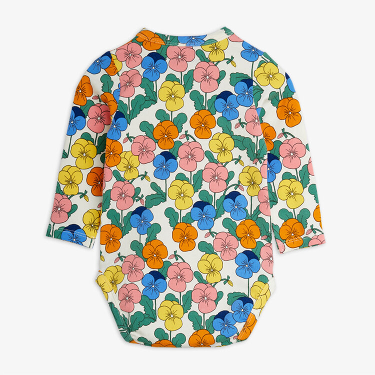 Mini Rodini Violas Multi L/S Baby Onesies AOP